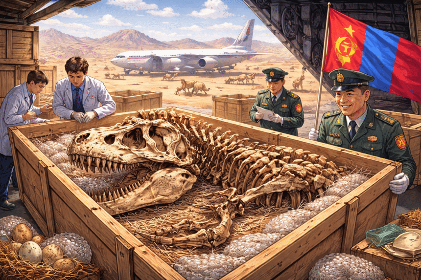 France Returns Smuggled Dinosaur Skeleton to Mongolia